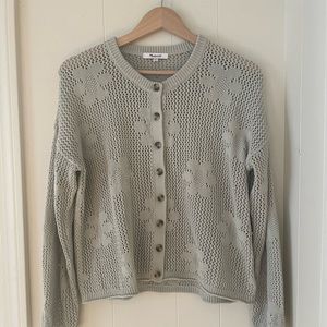 Madewell Floral Open-Stitch Cardigan Sweater
